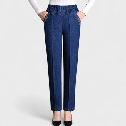 Women's Stretch Jeans Elastic Waist Side Pockets