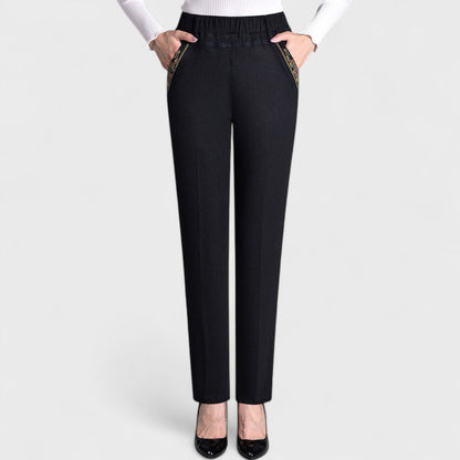 Women's Stretch Jeans Elastic Waist Side Pockets