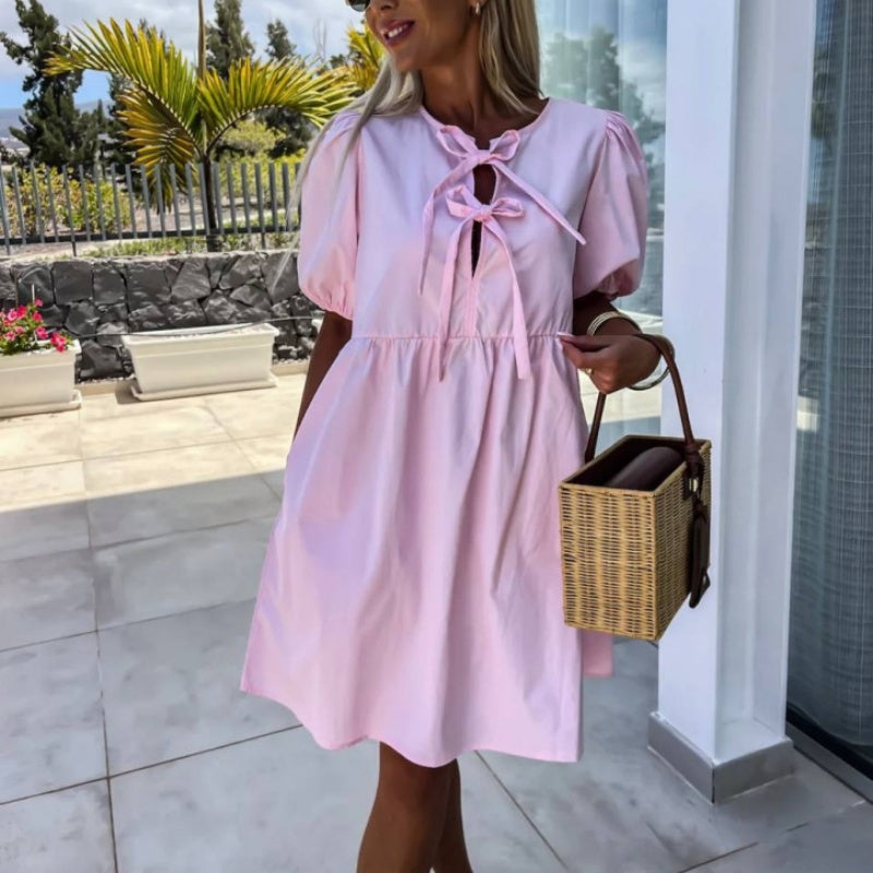 Ashley | Women Summer Bow Detail Mini Dress