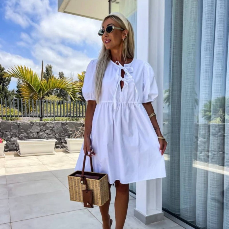 Ashley | Women Summer Bow Detail Mini Dress
