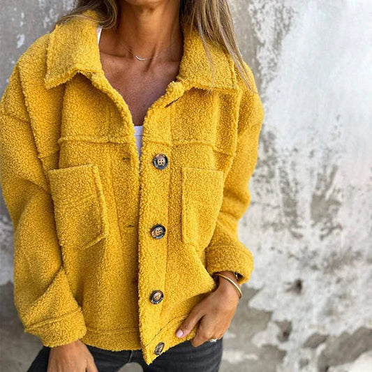 Women's Cardigan Sweater With Front Button Pocket - Fashinoza