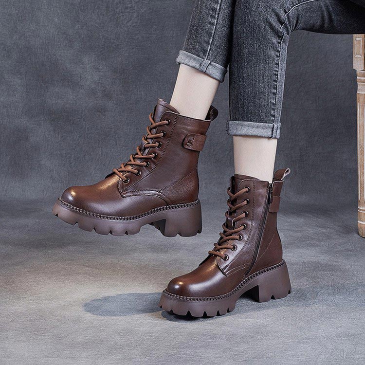 Women's Platform Boots Round Toe
