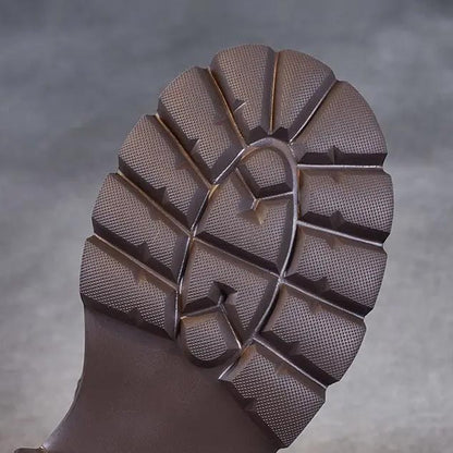 Women's Lace Up Mid Ankle Boots Chunky Sole