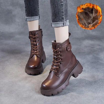Women's Platform Boots Round Toe