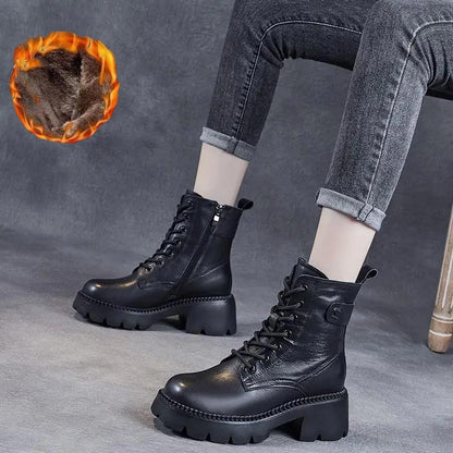 Women's Platform Boots Round Toe