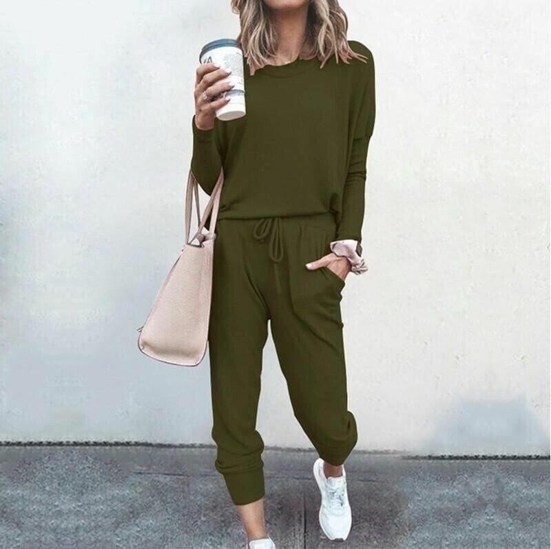 Women's Casual Long Sleeve and Jogger Pants Set