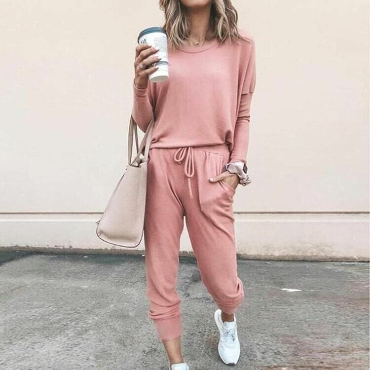Women's Casual Long Sleeve and Jogger Pants Set - Fashinoza