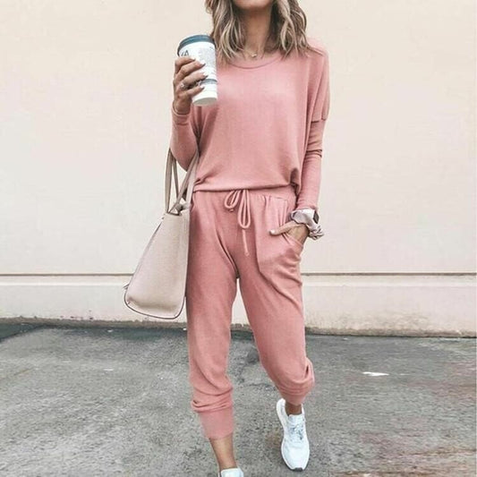Women's Casual Long Sleeve and Jogger Pants Set - Fashinoza