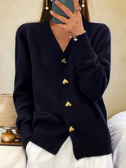 Women's Wool Knit Cardigan Button Front Warm Winter - 
Fashinoza