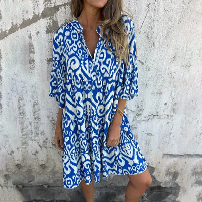 Women's Elegant Printed Dress - Fashinoza