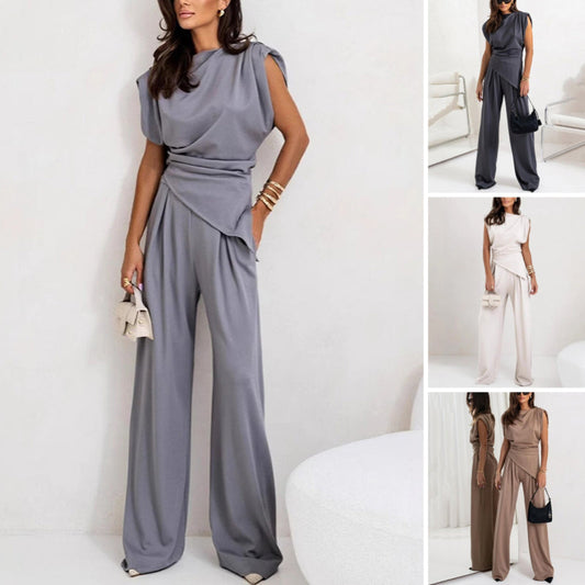 Women's Sleeveless And Shorts Minimal Two Piece Set - Fashinoza