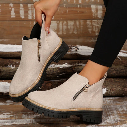 Chunky Zip Ankle Boots