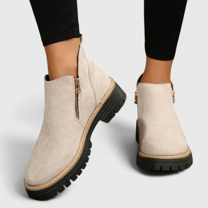 Chunky Zip Ankle Boots