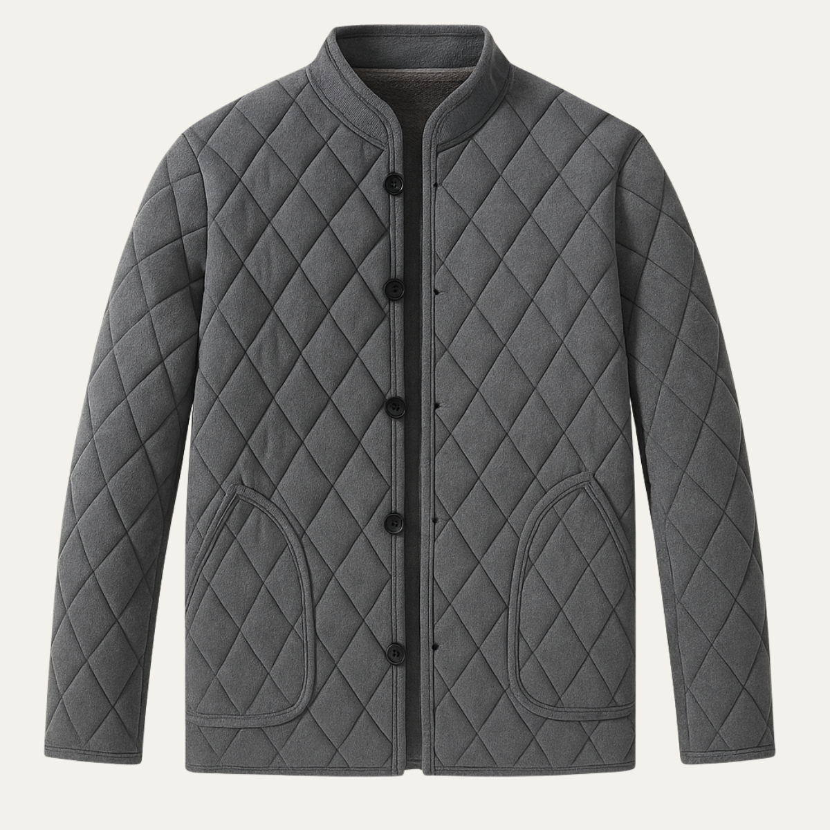 Men's Quilted Winter Jacket Thick Padded Fleece Lining - Fashinoza