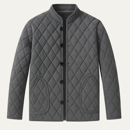 Men's Quilted Winter Jacket Thick Padded Fleece Lining - Fashinoza