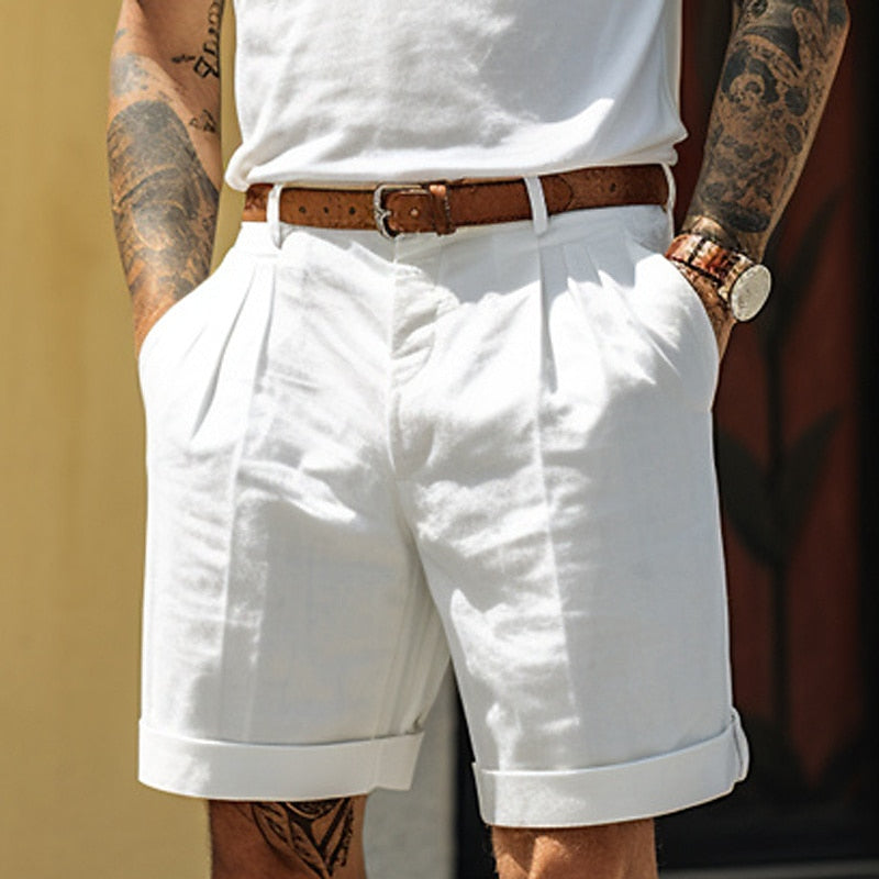 Men's Pleated Shorts - Fashinoza