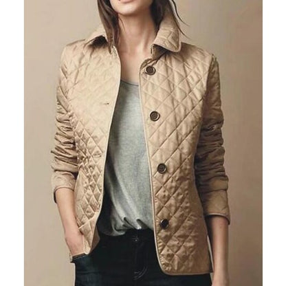 Stella Women's Quilted Button Down Jacket - Fashinoza