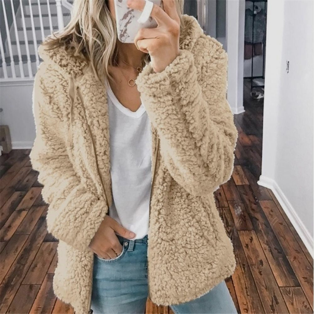 Women's Hooded Zip Up Casual Jacket - Fashinoza