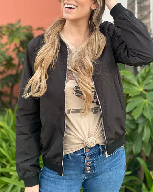 Women's Lightweight Bomber Jacket - Fashinoza