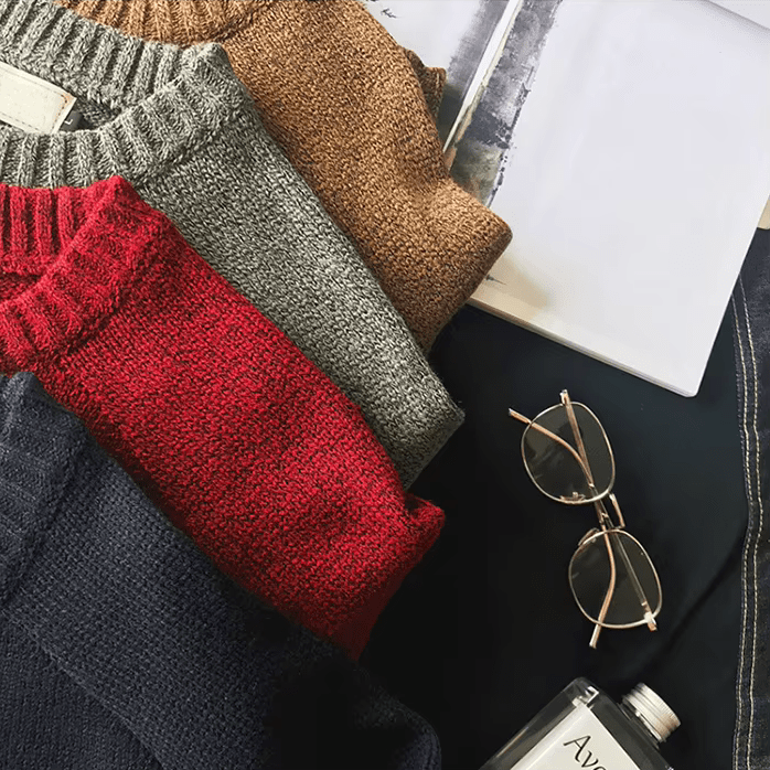 Image of Steven | Men's Crewneck Elbow Patch Sweater