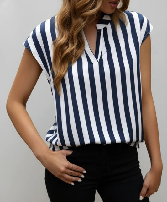 Women's Striped Tank Blouse - Fashinoza