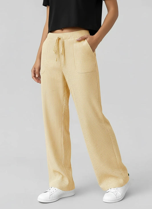 Women's Striped Wide Leg Pants - Fashinoza