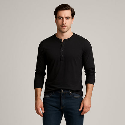 Men's Long Sleeve Cotton Polo Shirt