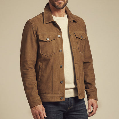 Montclair Men's Suede Cargo Jacket Lightweight