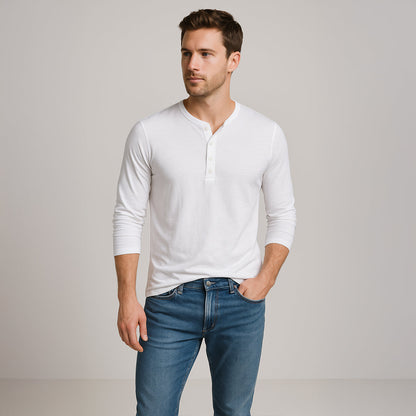 Men's Long Sleeve Cotton Polo Shirt