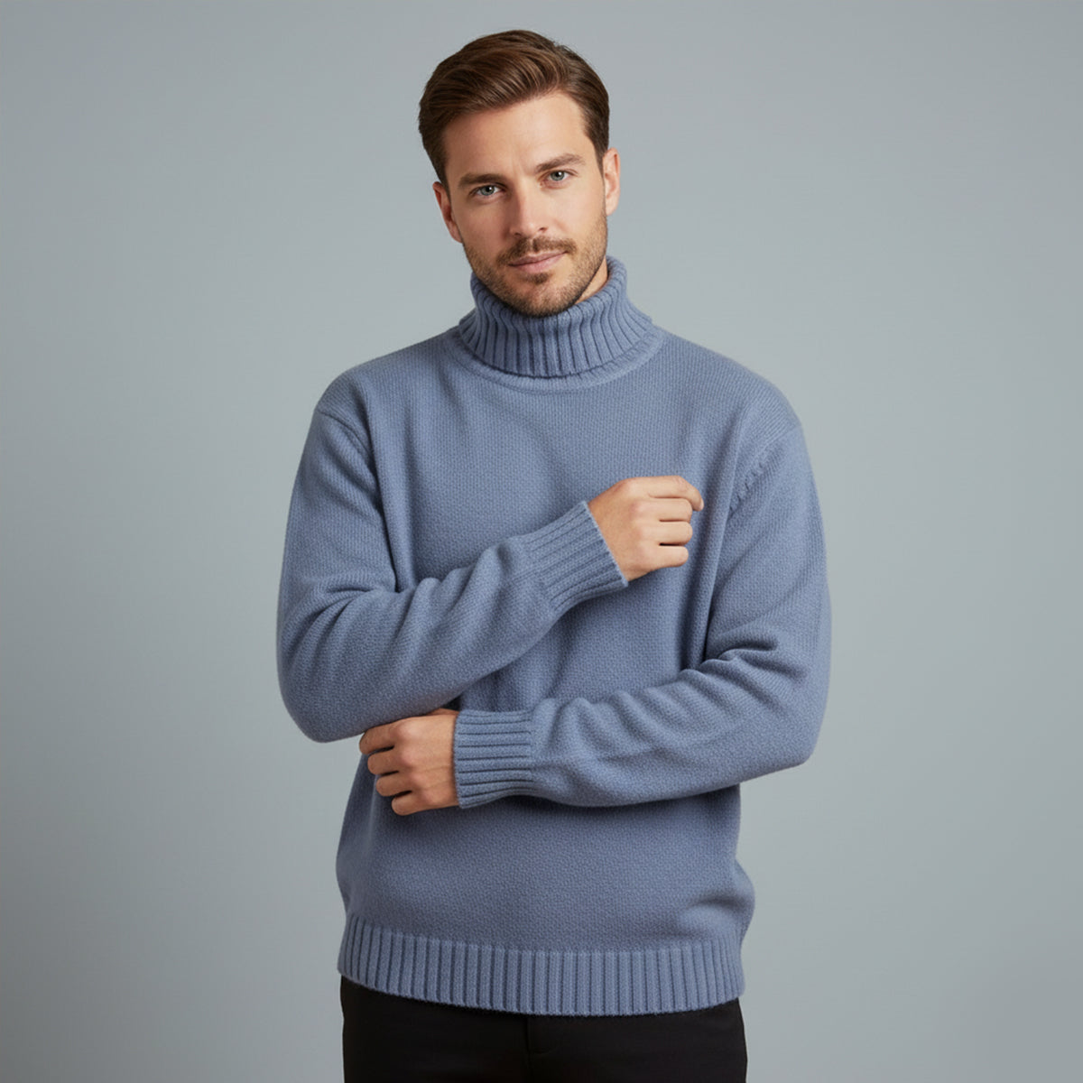 Men's Soft Knit Turtleneck Sweater Warm