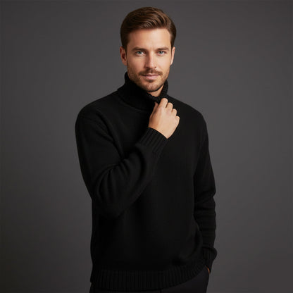 Men's Soft Knit Turtleneck Sweater Warm