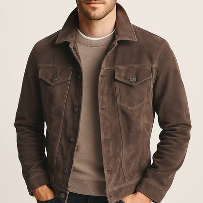 Montclair Men's Suede Cargo Jacket Lightweight