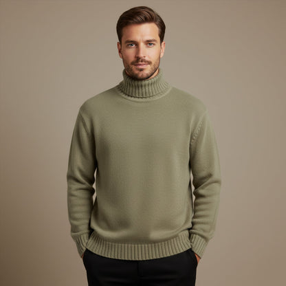 Men's Soft Knit Turtleneck Sweater Warm