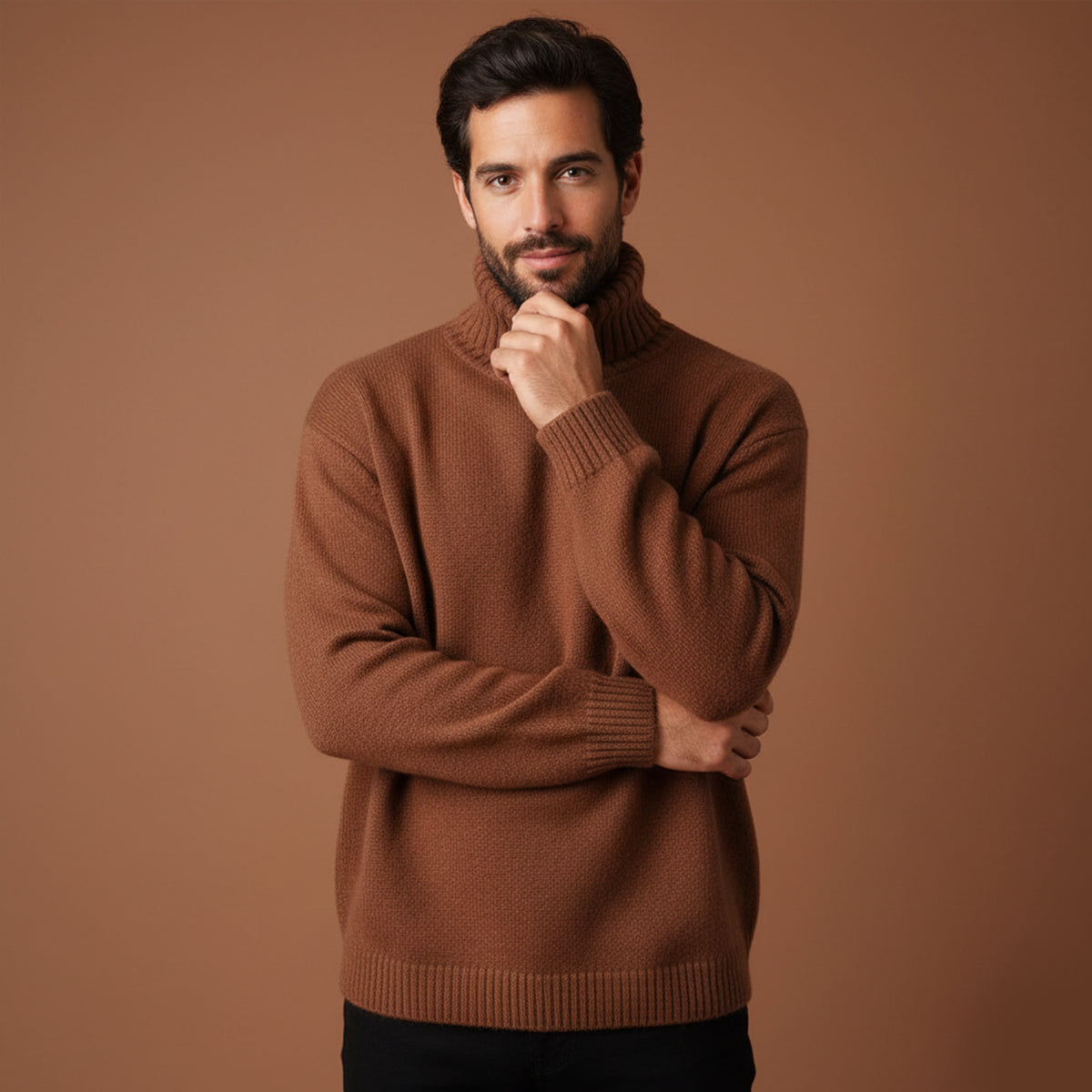 Men's Soft Knit Turtleneck Sweater Warm