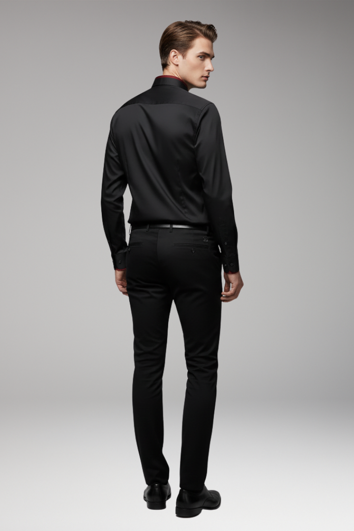 Men's Long Sleeve Dress Shirt Button Front