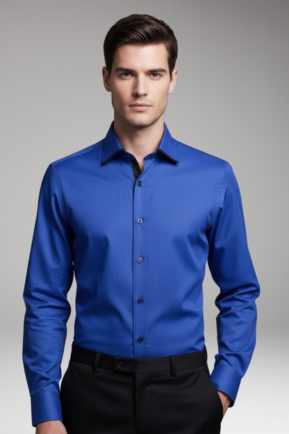 Men's Long Sleeve Dress Shirt Button Front