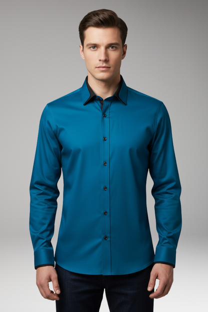Men's Long Sleeve Dress Shirt Button Front