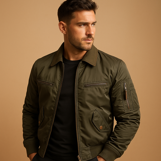 Men's Water-Repellent Bomber Jacket - 
Fashinoza