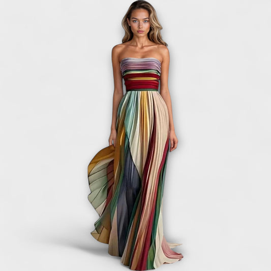Ella | Women Summer Strapless Pleated Maxi Dress