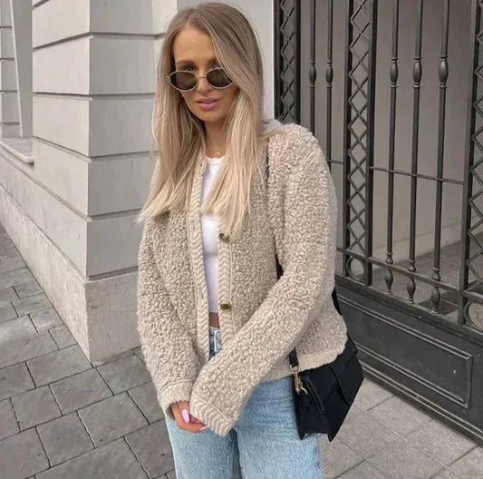 Women's Relaxed Fit Cardigan Button Front - Fashinoza