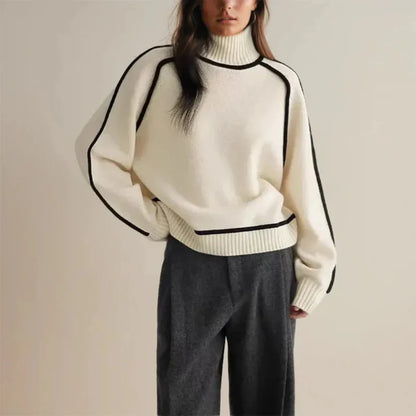 Women's Roll Neck Sweater Warm Wool Winter