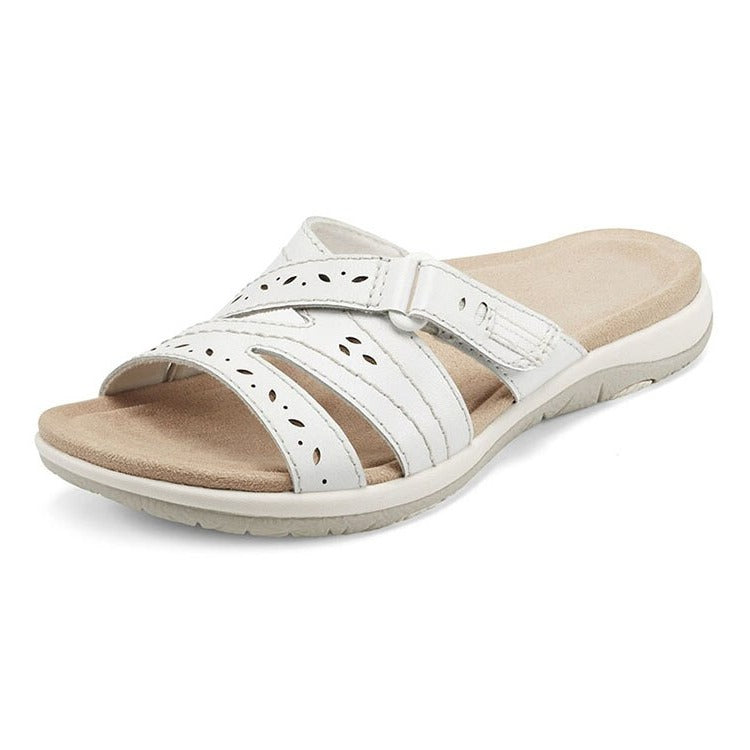 Women's Orthopedic Walking Sandals Hook and Loop Adjustable Strap Comfy Flat Shoes