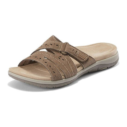 Women's Orthopedic Walking Sandals Hook and Loop Adjustable Strap Comfy Flat Shoes