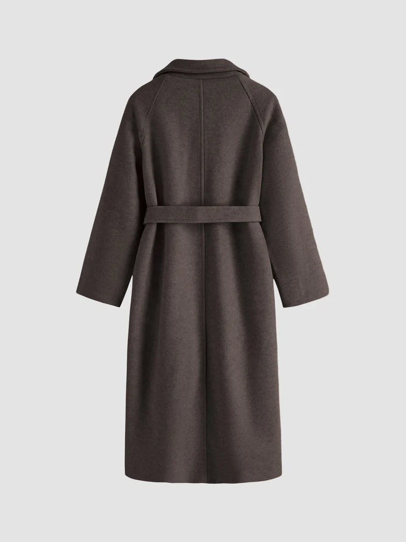 Elegant Long Belted Winter Wrap Coat