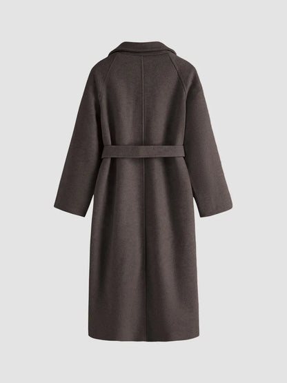 Elegant Long Belted Winter Wrap Coat