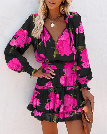 Image of Tara | Women's Long Sleeve Floral Mini Dress