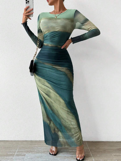 Women's Long Sleeve Bodycon Maxi Dress - Fashinoza