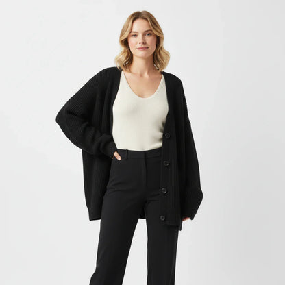 Women's Oversized Ribbed Knit Cardigan