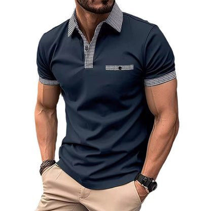 Theodore Men's Polo Shirt Contrast Collar Cotton - Fashinoza