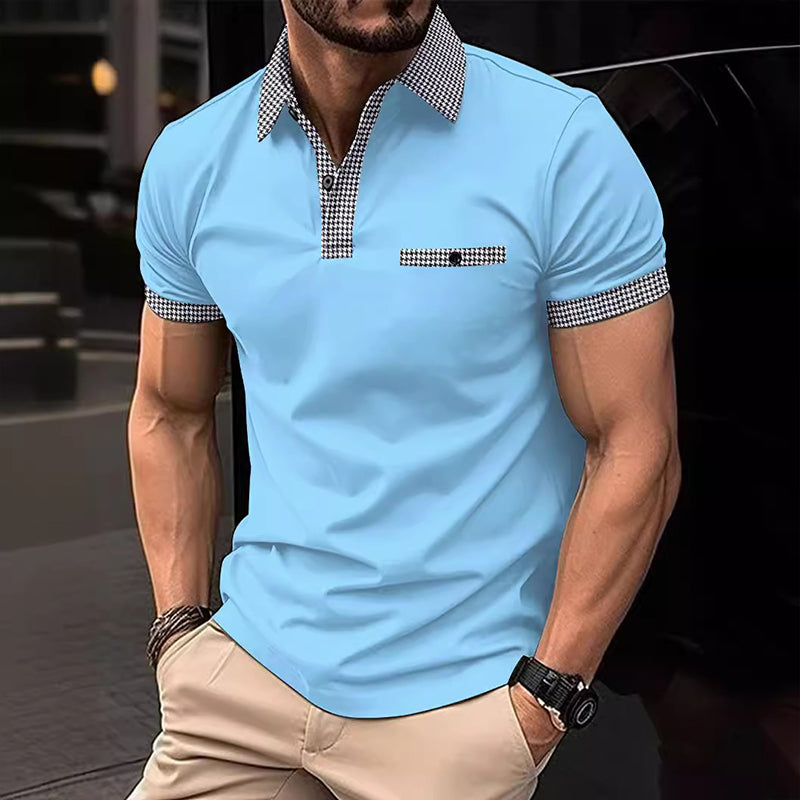 Image of Theodore | Men's Contrast Collar Polo Shirt